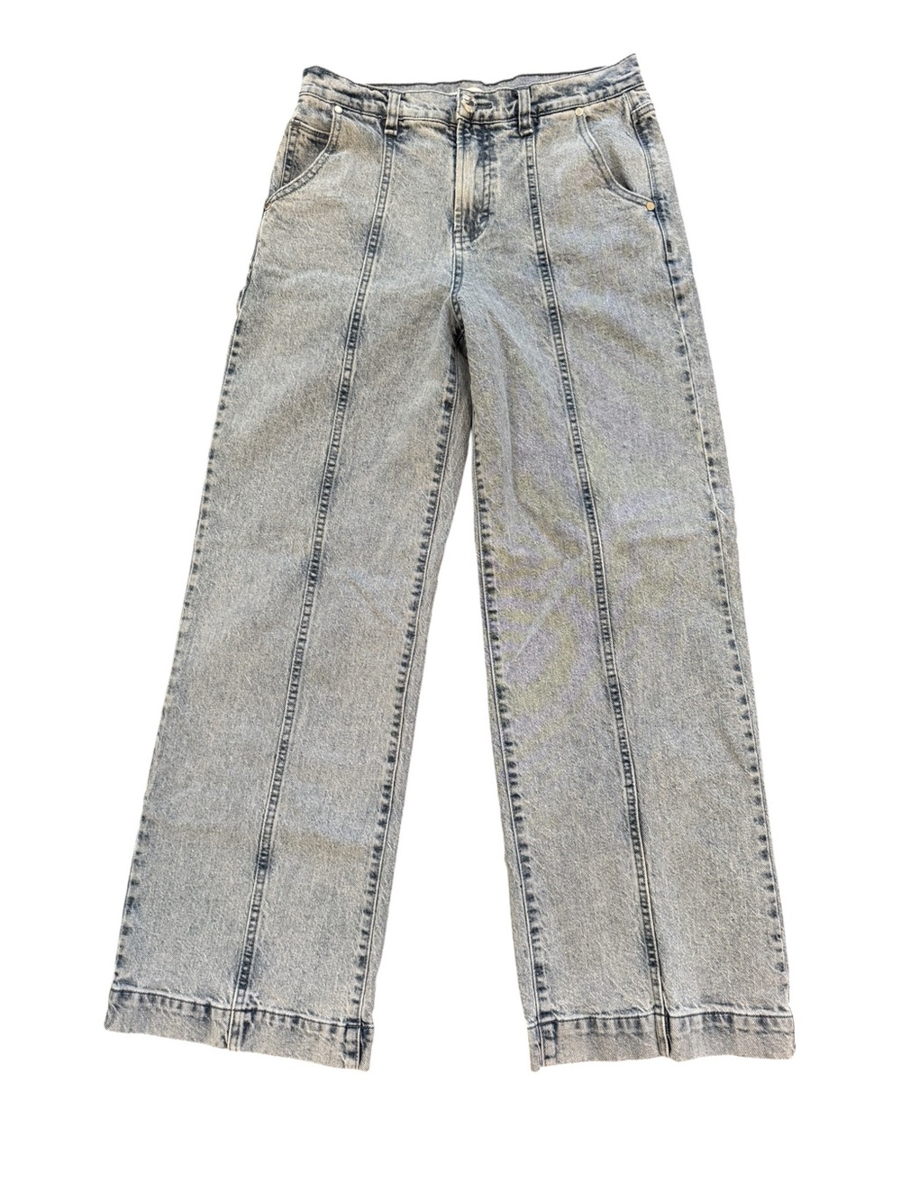 Habitual Hollis Womens 6/28 Jeans High Rise Wide Leg Blue Medium Wash Pocket